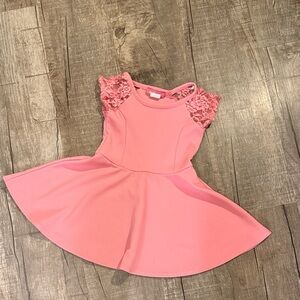 5/$15 Charming Pink Lace Sleeve Dress for Kids size 4